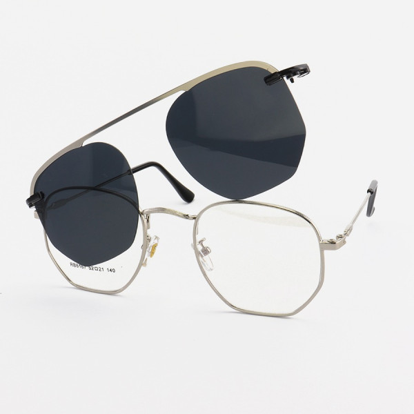 Armacao de Óculos Clipon Hexagonal RB6167 Prata